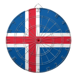 Dartboard med Flagga av Island Darttavla