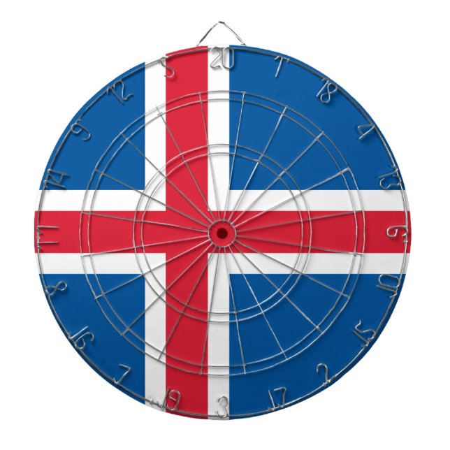 Dartboard med Flagga av Island Darttavla (Framsidan)
