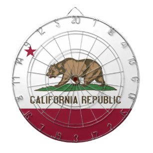 Dartboard med Flagga av Kalifornien, USA Piltavla
