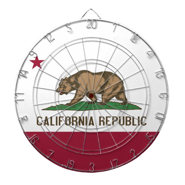 Dartboard med Flagga av Kalifornien, USA Piltavla (Framsidan)