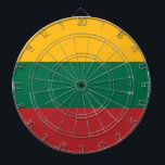 Dartboard med Flagga av Litauen Darttavla<br><div class="desc">Lägg precision och patriotism tillsammans med denna pulserande ritbräda med Litauens flagga! Denna öga-fångstrityta förvandlar valfritt spelrum, kontor eller rekreationsområde till ett firande i det litauiska pridet. Den djärva och ikoniska trifärgen gult, grönt och rött visas på ett framträdande sätt över hela linjen, och skapar var och en att hylla...</div>