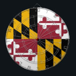 Dartboard med Flagga av Maryland, USA Piltavla<br><div class="desc">Förbättra ditt spelrum med vår rityta med Marylands flagga! Firar Marylands unika arv med den här ritytan, med stolthet och med den ikoniska utformningen av Maryland-flagga. Med en slående mönster av omväxlande svarta och guld med en röd och vit kor-botten representerar flagga Marylands rik och olika kulturella influenser. Den här...</div>