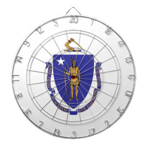 Dartboard med Flagga av Massachusetts, USA Piltavla