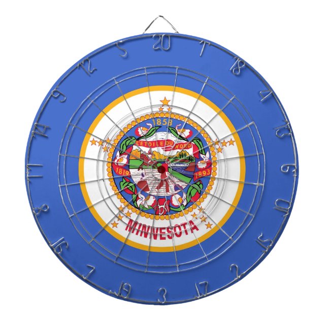Dartboard med Flagga av Minnesota, Förenta statern Piltavla (Framsidan)