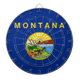 Dartboard med Flagga av Montana, USA Darttavla