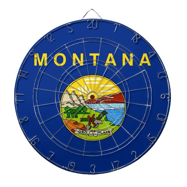 Dartboard med Flagga av Montana, USA Darttavla (Framsidan)