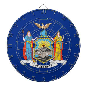 Dartboard med Flagga av New York, USA Darttavla
