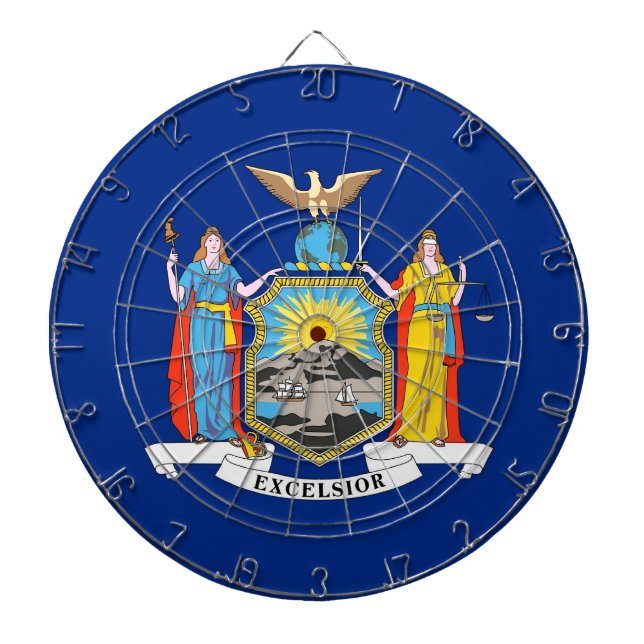 Dartboard med Flagga av New York, USA Darttavla (Framsidan)