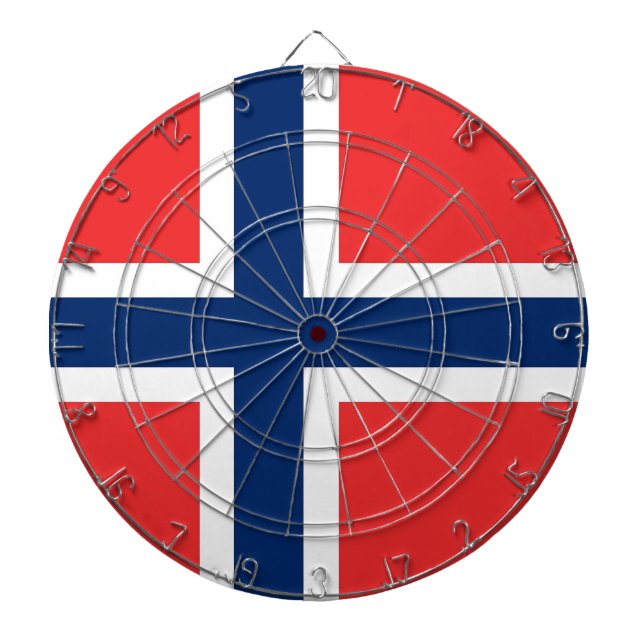 Dartboard med Flagga av Norge Piltavla (Framsidan)