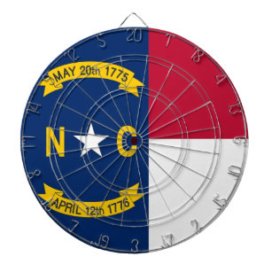 Dartboard med flagga av North Carolina, USA Piltavla