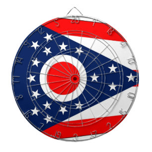 Dartboard med Flagga av Ohio, USA Darttavla