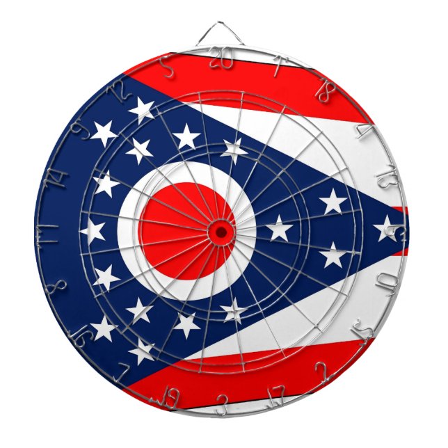 Dartboard med Flagga av Ohio, USA Darttavla (Framsidan)