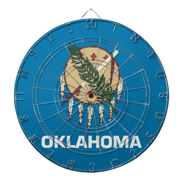 Dartboard med Flagga av Oklahoma, USA Piltavla (Framsidan)