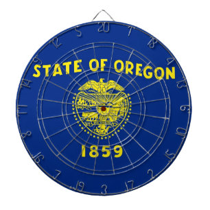 Dartboard med Flagga av Oregon, USA Piltavla