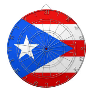 Dartboard med flagga av Puerto Rico, USA Piltavla