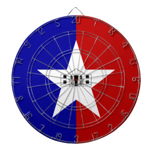 Dartboard med Flagga av San Antonio City, USA Darttavla