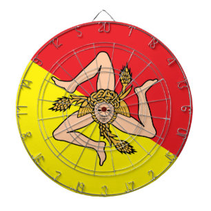 Dartboard med Flagga av Sicilien, Italien Darttavla
