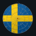 Dartboard med Flagga av Sverige Piltavla<br><div class="desc">Ta det svenska pridet till matchnatten med vår ritbord med flagga Sverige! Den här högkvalitativa ritytan är mer än bara en roligt pastime; den är en firande av Sverigens arv, perfekt för att lägga till ett kulturellt drag i ditt spelrum, kontor eller fritidsutrymme. Den ikoniska svenska flagga visas på ett...</div>