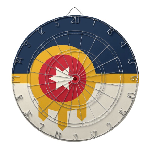 Dartboard med Flagga av Tulsa, Oklahoma Darttavla (Framsidan)