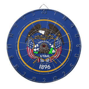 Dartboard med Flagga av Utah, USA Darttavla