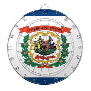 Dartboard med Flagga av Väster Virginia, USA Darttavla