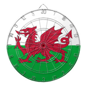 Dartboard med Flagga av Wales Darttavla