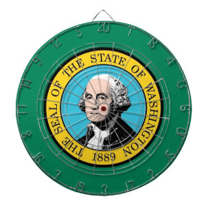 Dartboard med Flagga av Washington, USA Darttavla
