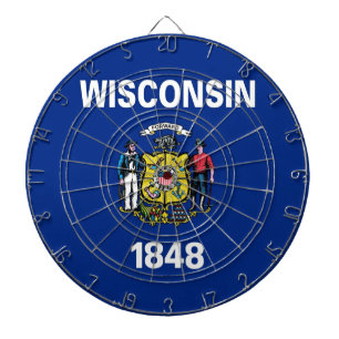 Dartboard med Flagga av Wisconsin, USA Piltavla