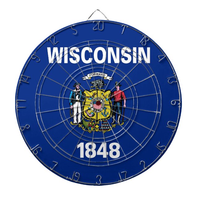 Dartboard med Flagga av Wisconsin, USA Piltavla (Framsidan)