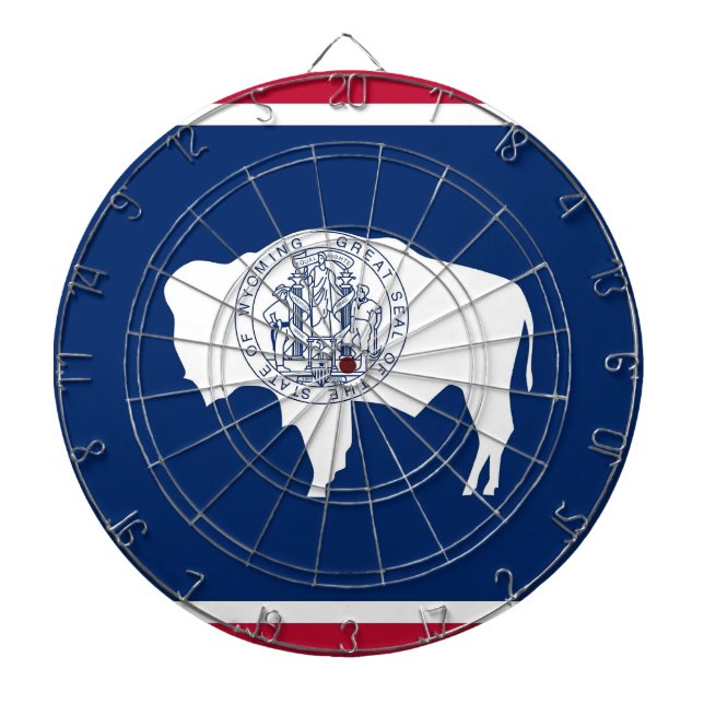 Dartboard med Flagga av Wyoming, USA Darttavla (Framsidan)