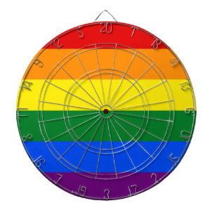Dartboard med Flagga Pride för HBT-regnbåge Darttavla