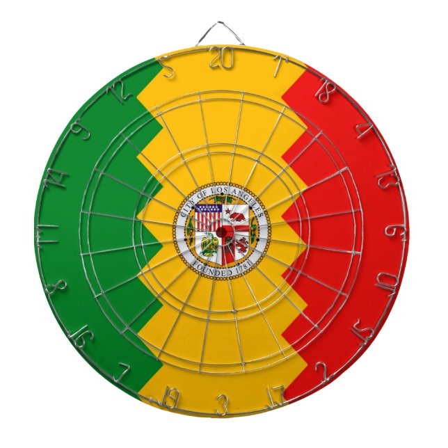 Dartboard med Los Angeles Flagga, Kalifornien Darttavla (Framsidan)