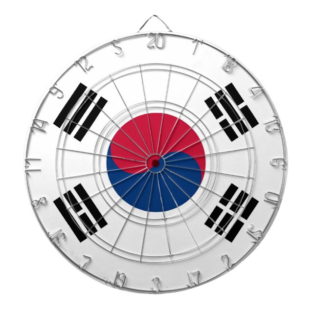 Dartboard med Sydkoreas Flagga Darttavla (Framsidan)