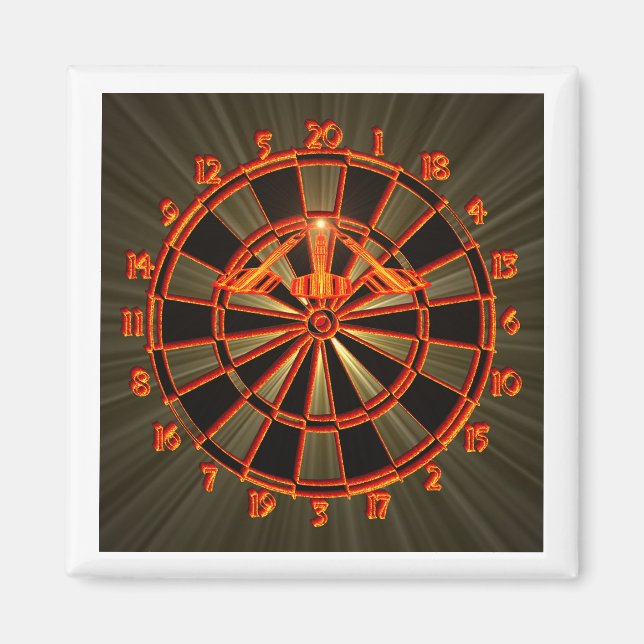 Dartboard mit Darts in die 180 Dartkunst Magnet (Framsidan)