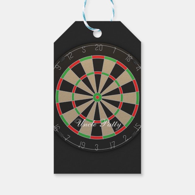 Dartboard Monogram Namn Presentetikett (Baksidan)