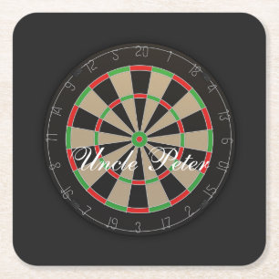 Dartboard Monogram Namn Underlägg Papper Kvadrat