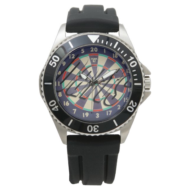 Dartboard och Darts Logotyp Armbandsur (Framsida)