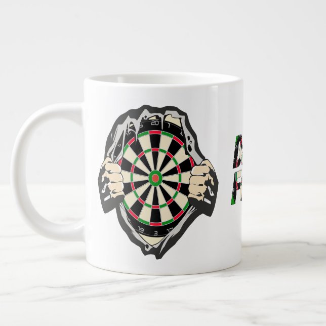 Dartboard på bröstet Darts Fever Jumbo Mugg (Vänster)