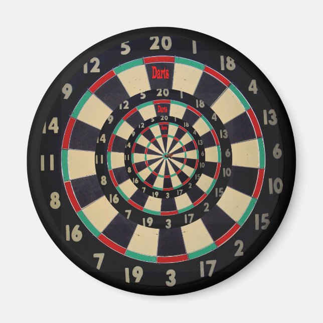 Dartboard på tre plattor, Round Magnet (Framsidan)