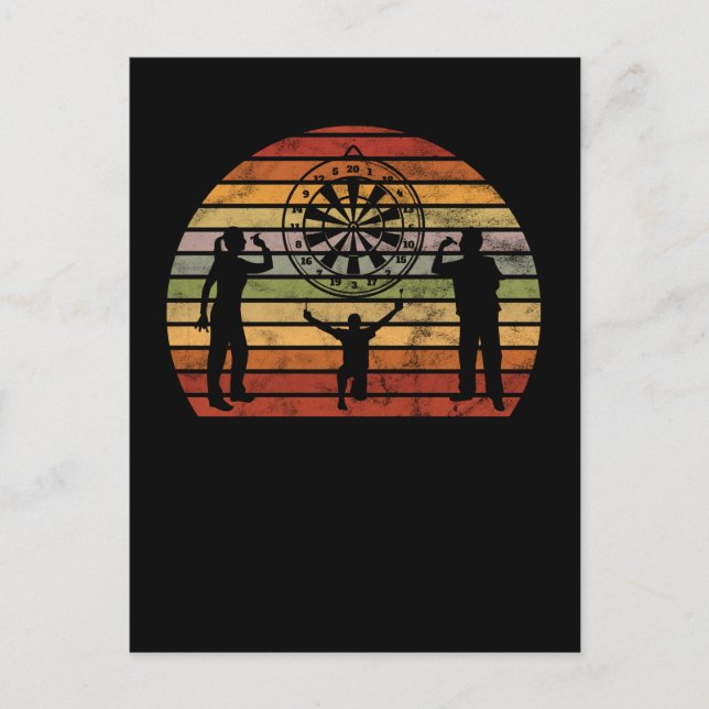 Dartboard Retro Darts Vykort (Framsida)