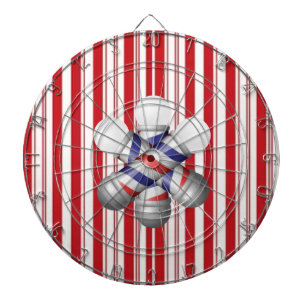 Dartboard Röd & Vit Randig Barberstolpe Barberare Darttavla