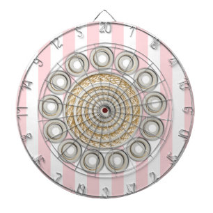 Dartboard Rosa White Rand Rope Circle Darttavla
