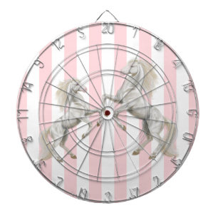 Dartboard Rosa White Rand White Horse Darttavla