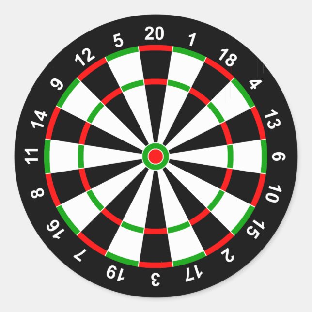 Dartboard Runt Klistermärke (Framsida)