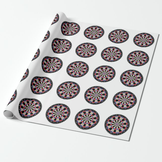 Dartboard som slår in papper presentpapper (Utrullad)