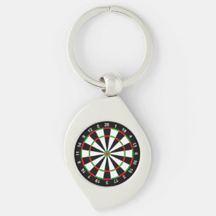 Dartboard Swirl Silverfärgad Nyckelring