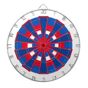 Dartboard - Trianglar och cirklar Rött vitt blåt Darttavla