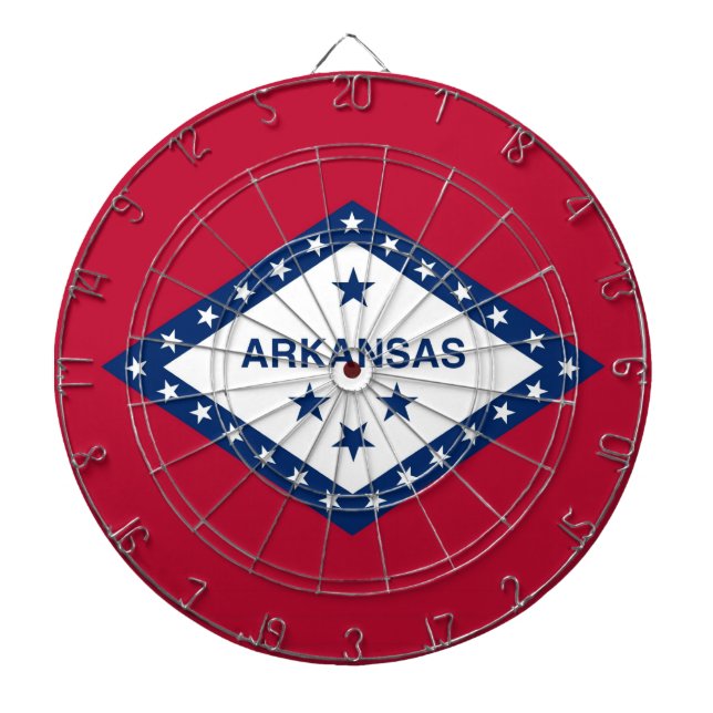 Dartboard with Flagga of Arkansas, USA Darttavla (Framsidan)