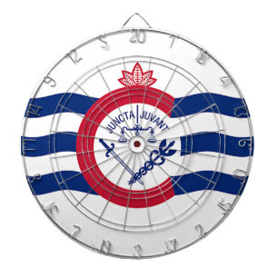 Dartboard with Flagga of Cincinnati City, USA Darttavla