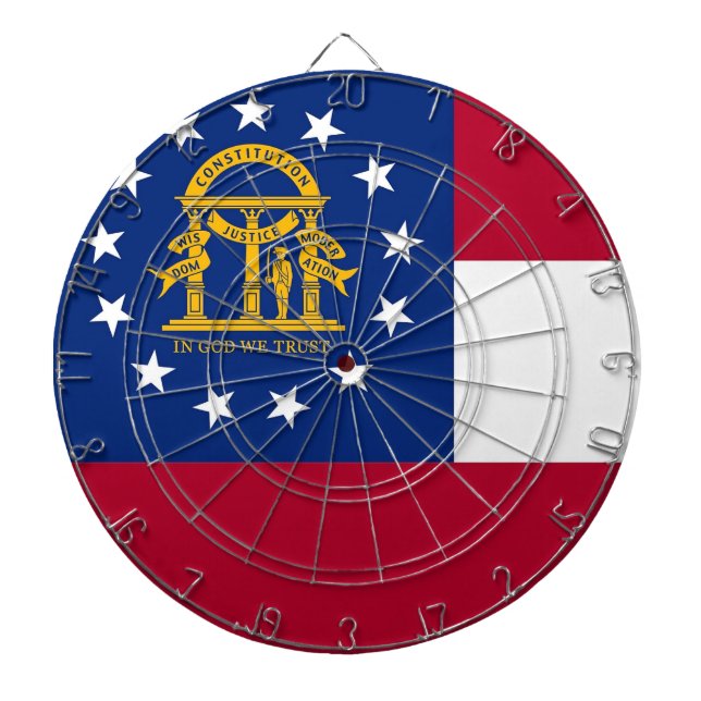 Dartboard with Flagga of Georgia, USA Darttavla (Framsidan)